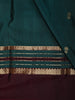 Peacock Blue Butta Zari Woven Design Pure Kanchipuram Silk Saree with Contrast Zari Border