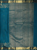 Peacock Blue Butta Zari Woven Design Pure Kanchipuram Silk Saree with Peacock Zari Border