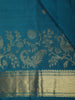 Peacock Blue Butta Zari Woven Design Pure Kanchipuram Silk Saree with Peacock Zari Border