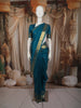 Peacock Blue Butta Zari Woven Design Pure Kanchipuram Silk Saree with Peacock Zari Border