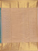 Peacock Blue  Checked Woven Kanchipuram Silk Saree