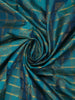 Peacock Blue  Checked Woven Kanchipuram Silk Saree