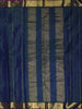 Peacock Blue Checked Zari Woven Design Pure Kanchipuram Silk Saree with Zari Border