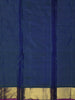 Peacock Blue Checked Zari Woven Design Pure Kanchipuram Silk Saree with Zari Border