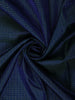 Peacock Blue Checked Zari Woven Design Pure Kanchipuram Silk Saree with Zari Border