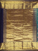 Peacock Blue Checked  and Peacock Zari Woven Design Pure Kanchipuram Silk Saree with Contrast Zari Border