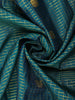 Peacock Blue Checked  and Peacock Zari Woven Design Pure Kanchipuram Silk Saree with Contrast Zari Border