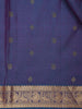 Peacock Blue Diamon Design Woven Pure Kanchipuram Silk Saree