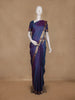 Peacock Blue Diamon Design Woven Pure Kanchipuram Silk Saree