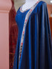 Peacock Blue Embroidered Silk Anarkali Gown