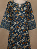 Peacock Blue Floral And Paisley Printed Cotton Salwar Suit With Dupatta