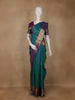 Peacock Blue Floral And Paisley Woven Pure Kanchipuram Silk Saree