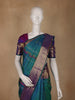 Peacock Blue Floral And Paisley Woven Pure Kanchipuram Silk Saree