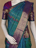 Peacock Blue Floral And Paisley Woven Pure Kanchipuram Silk Saree