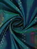 Peacock Blue Floral And Paisley Woven Pure Kanchipuram Silk Saree