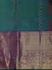 Peacock Blue Floral And Paisley Woven Pure Kanchipuram Silk Saree