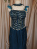 Peacock Blue Floral Beads and Zari Embroidered Design Semi Silk Mermaid Lehenga with Choker Dupatta