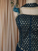 Peacock Blue Floral Beads and Zari Embroidered Design Semi Silk Mermaid Lehenga with Choker Dupatta