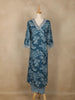 Peacock Blue Floral Design Cotton Salwar Suit