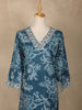 Peacock Blue Floral Design Cotton Salwar Suit