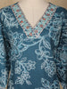 Peacock Blue Floral Design Cotton Salwar Suit