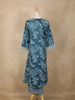 Peacock Blue Floral Design Cotton Salwar Suit