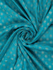 Peacock Blue Floral Design Semi Banarasi Saree