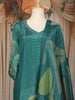 Peacock Blue Floral Design Shimmer Straight Cut Salwar Suit
