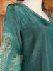 Peacock Blue Floral Design Shimmer Straight Cut Salwar Suit