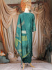 Peacock Blue Floral Design Shimmer Straight Cut Salwar Suit