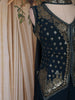 Peacock Blue Sequin Embroidered Design Chiffon Palazzo Suit