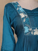 Peacock Blue Floral Embroidered Design Cotton Anarkali Salwar Suit
