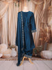 Peacock Blue Floral Embroidered Design Silk Blend Straight Cut Salwar Suit