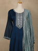 Peacock Blue Floral Embroidered Georgette Salwar Suit