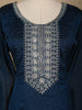 Peacock Blue Floral Embroidered Georgette Salwar Suit