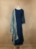 Peacock Blue Floral Embroidered Georgette Salwar Suit