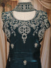 Peacock Blue Floral Embroidered Organza Palazzo Suit