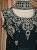 Peacock Blue Floral Embroidered Organza Palazzo Suit