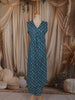 Peacock Blue Floral Printed Design Cotton Straight Cut Salwar Suit