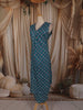 Peacock Blue Floral Printed Design Cotton Straight Cut Salwar Suit