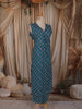 Peacock Blue Floral Printed Design Cotton Straight Cut Salwar Suit