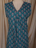 Peacock Blue Floral Printed Design Cotton Straight Cut Salwar Suit