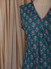 Peacock Blue Floral Printed Design Cotton Straight Cut Salwar Suit