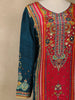 Peacock Blue Floral Printed Synthetic Palazzo Salwar Suit