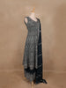 Peacock Blue Floral Sequins Embroidered Design Georgette Palazzo Suit