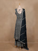Peacock Blue Floral Sequins Embroidered Design Georgette Palazzo Suit