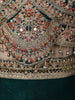 Peacock Blue Floral Sequins Embroidered Design Organza Lehenga with Choker Dupatta