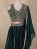 Peacock Blue Floral Sequins and Beads Embroidered Design Organza Bridesmaid Lehenga