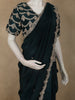 Peacock Blue Floral Sequins and Beads Embroidered Design Organza Designer Saree with Designer Blouse