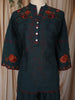 Peacock Blue Floral Thread Embroidered Design Cotton Co-ord Set
